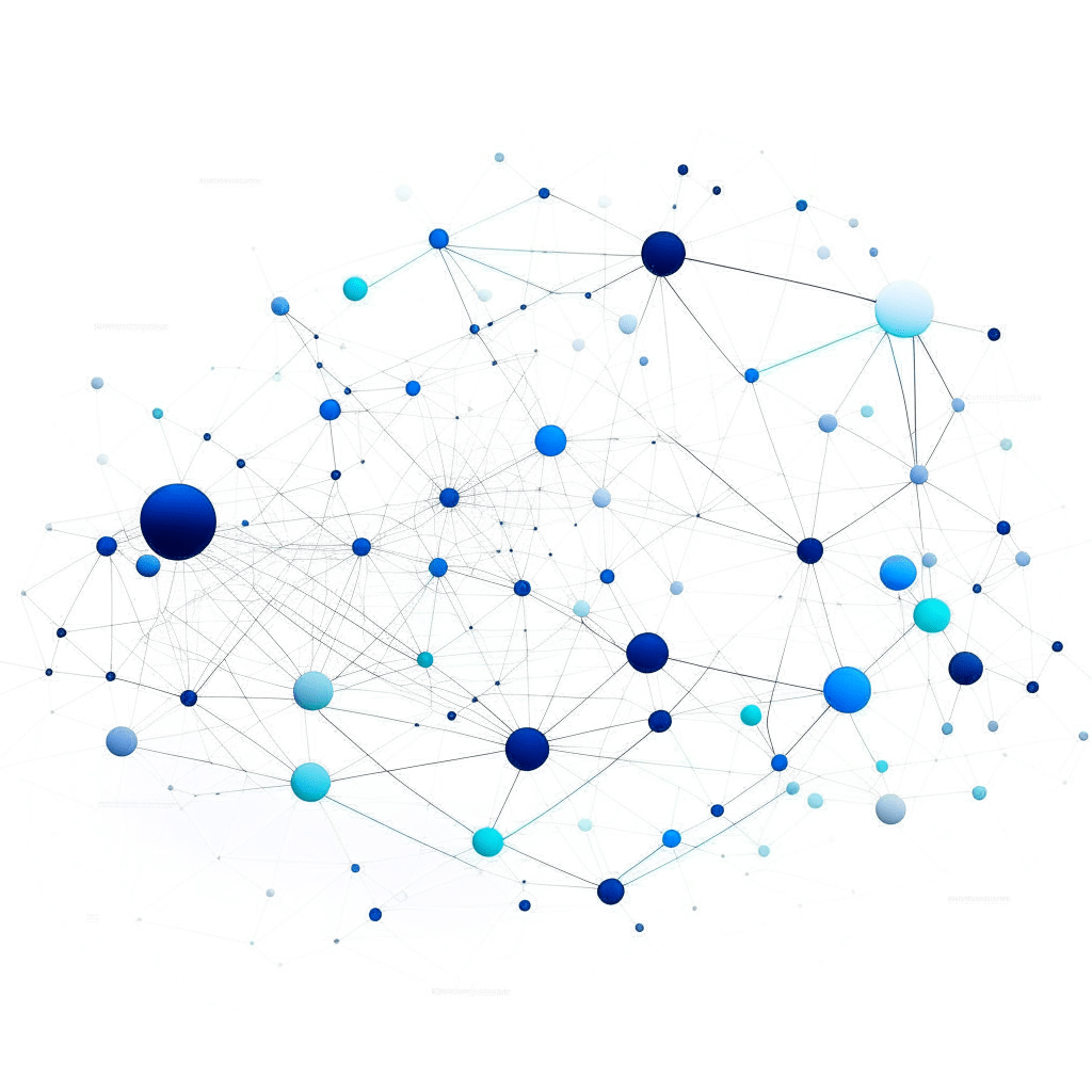 점과 선으로 연결된 디지털 커뮤니티 네트워크 그래픽