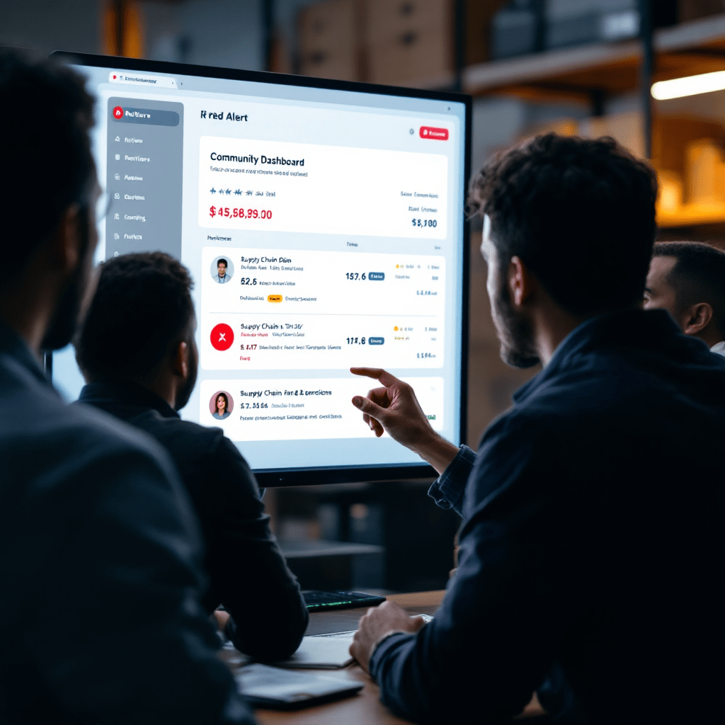 커뮤니티 대시보드를 함께 검토하는 분석 팀